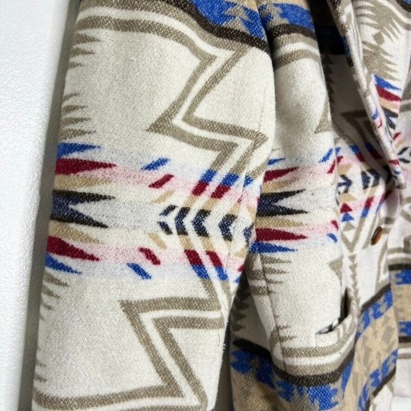 Pendleton Lookalike - Italian Wool Blend Aztec Western Print Jacket Coat Womens - Picture 4 of 13
